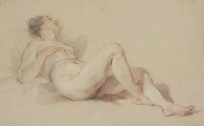 Reclining female nude by François Le Moyne — digital art print download