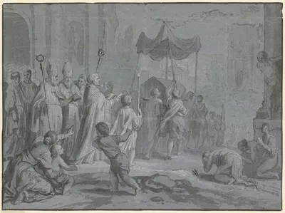 Leichenzug gefolgt von hohen Geistlichen by François-Alexandre Verdier — digital art print download
