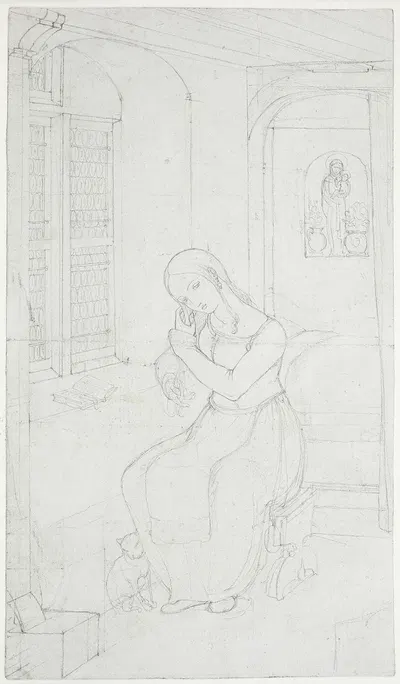 Mary in the chamber by Франц Пфорр — digital art print download