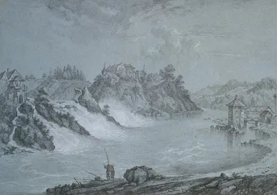 Der Rheinfall bei Schaffhausen by Franz Schütz — digital art print download