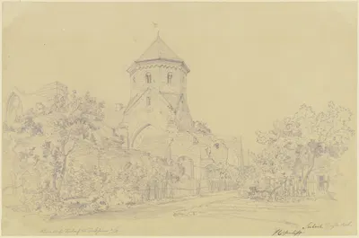 Die Klosterkirche St. Laurentius in Seebach bei Bad Dürkheim by Friedrich Eisenlohr, 1846 — digital art print download