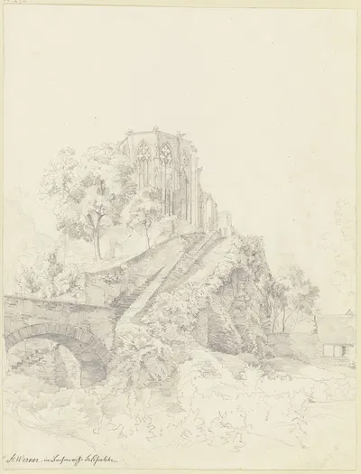 Die Wernerkapelle in Bacharach by Friedrich Eisenlohr — digital art print download