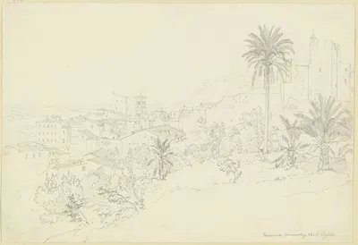 View of Terracina by Friedrich Eisenlohr, 1828 — digital art print download
