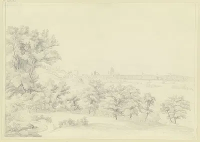Ansicht von Frankfurt am Main von Oberrad gesehen by Friedrich Joseph Ehemant — digital art print download