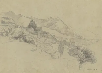 View on Subiaco by Фридрих Карл Хаусманн, 1854 — digital art print download