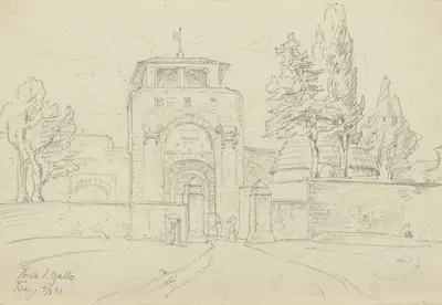 Blick auf die Porta San Gallo in Florenz by Friedrich Metz, 1851 — digital art print download