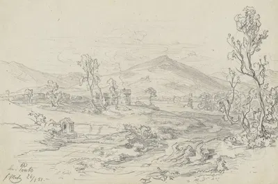 Landscape near Prato by Friedrich Metz, 1851 — digital art print download
