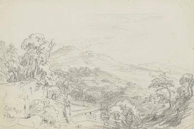Near Fiesole by Friedrich Metz, 1851 — digital art print download