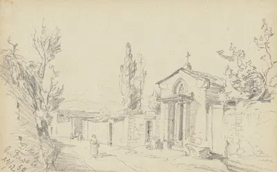 Near Fiesole by Friedrich Metz, 1850 — digital art print download