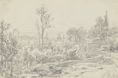 Near Florence by Friedrich Metz, 1851 — digital art print download