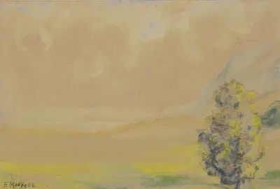 Flachlandschaft mit Baum by Фридрих Мук, 1908 — digital art print download