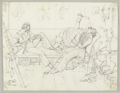 Two art students by Фридрих Мосбруггер, 1827 — digital art print download