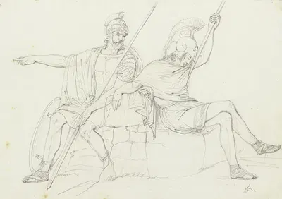 Two Greek heroes by Фридрих Мосбруггер — digital art print download