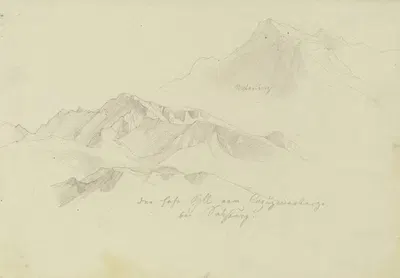 Das Göllmassiv mit dem Untersberg by Фридрих Преллер Старший — digital art print download
