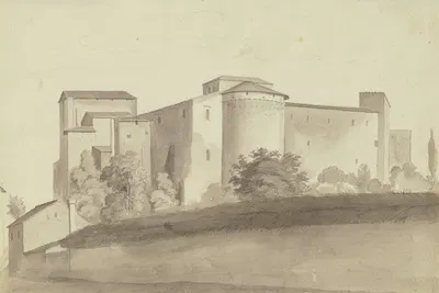 Building complex in Rome by Friedrich von Olivier, 1820 — digital art print download