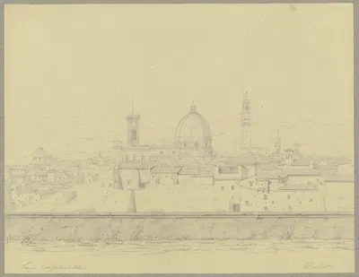 Blick vom Giardino di Boboli auf Florenz by Friedrich Wilhelm Ludwig, 1851 — digital art print download