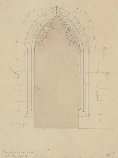 Chorportal der Stadtkirche Unserer Lieben Frau in Friedberg by Friedrich Wilhelm Ludwig, 1846 — digital art print download