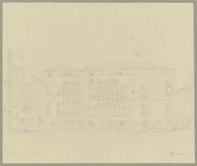 Der Palazzo Ca’ d’Oro am Canale Grande in Venedig by Friedrich Wilhelm Ludwig, 1850 — digital art print download