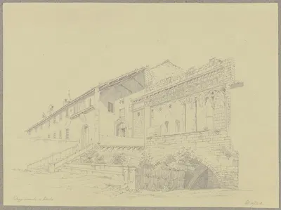 Der Palazzo vescovile in Viterbo by Friedrich Wilhelm Ludwig, 1851 — digital art print download