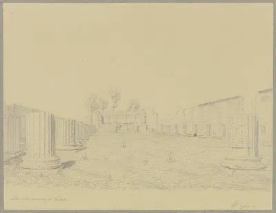 Die sogenannte Basilika in Pompeji by Friedrich Wilhelm Ludwig, 1851 — digital art print download
