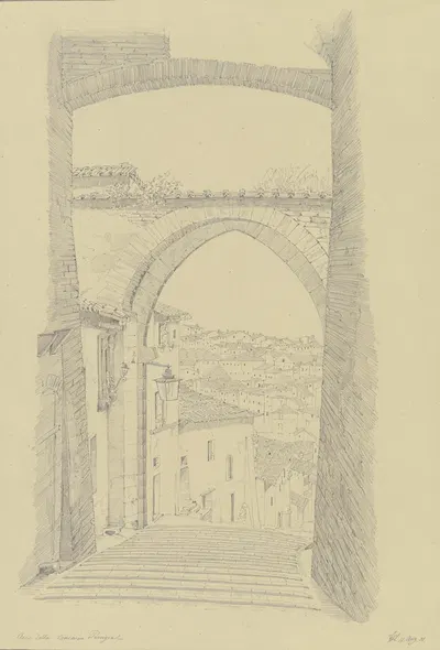 Die Via Appia in Perugia by Friedrich Wilhelm Ludwig, 1851 — digital art print download