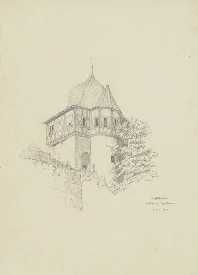 Fausttürmchen am Kloster Maulbronn by Friedrich Wilhelm Ludwig, 1848 — digital art print download