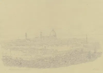 Florenz von S. Miniato al Monte aus gesehen by Friedrich Wilhelm Ludwig, 1851 — digital art print download
