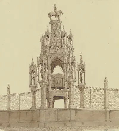 Grabmal der Scaliger bei S. Maria Antica in Verona by Friedrich Wilhelm Ludwig, 1850 — digital art print download