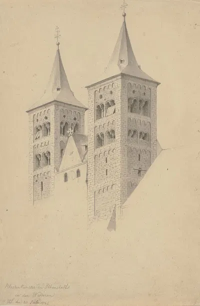 Klosterkirche zu Ilbenstadt in der Wetterau by Friedrich Wilhelm Ludwig, 1846 — digital art print download
