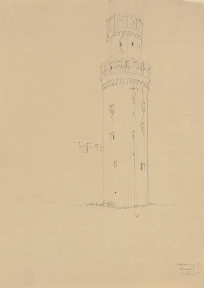 Ochsenturm zu Oberwesel by Friedrich Wilhelm Ludwig, 1845 — digital art print download