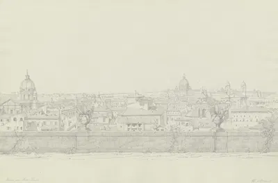 Rom vom Monte Pincio aus gesehen by Friedrich Wilhelm Ludwig, 1851 — digital art print download