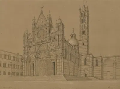 S. Maria Assunta in Siena by Friedrich Wilhelm Ludwig, 1851 — digital art print download