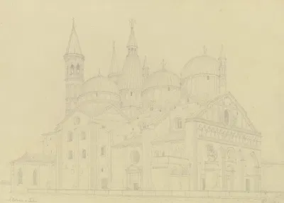 Saint Antonio in Padua by Friedrich Wilhelm Ludwig, 1850 — digital art print download