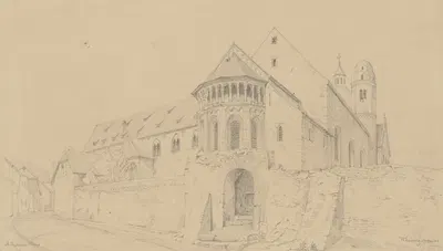 St Paul's church in Worms by Friedrich Wilhelm Ludwig, 1848 — digital art print download
