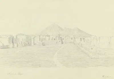 The forum in Pompeii by Friedrich Wilhelm Ludwig, 1851 — digital art print download