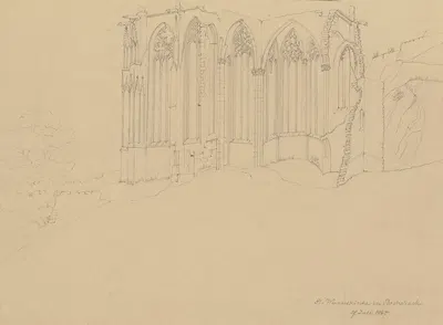 Werner chapel in Bacharach by Friedrich Wilhelm Ludwig, 1845 — digital art print download