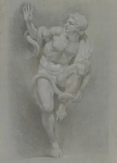 Der ältere Sohn des Laokoon, sich der Schlange zu entwinden suchend by Friedrich Wilhelm Schäfer — digital art print download
