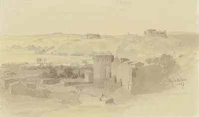 Building ensemble near Toledo by Fritz Bamberger, 1857 — digital art print download