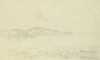 Lake Starnberg by Fritz Bamberger, 1863 — digital art print download