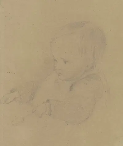 Small child with spoon by Fritz Bamberger — digital art print download