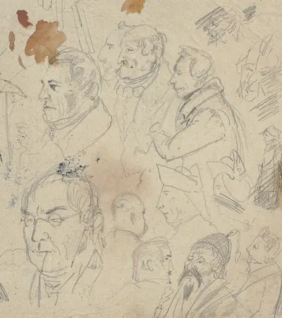 Study sheet; Heads by Fritz Bamberger — digital art print download