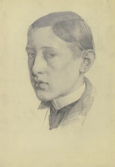 Head of a young man by Фриц Бёле — digital art print download