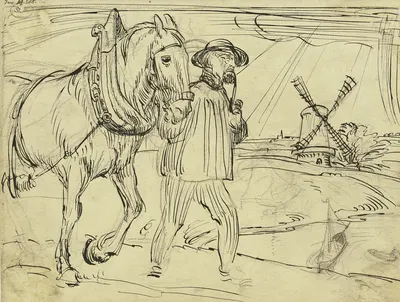 Man and horse by Фриц Бёле — digital art print download