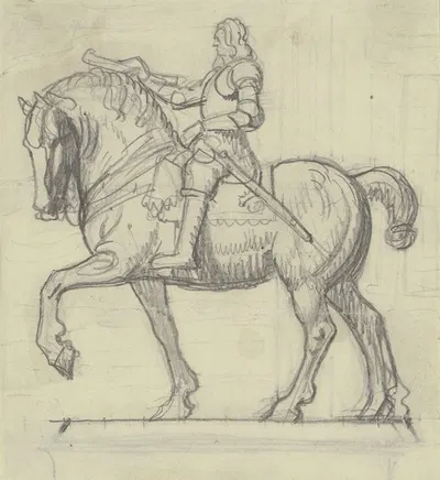 Reiterstandbild des Markgrafen Karl Wilhelm zu Baden by Фриц Бёле, 1909 — digital art print download