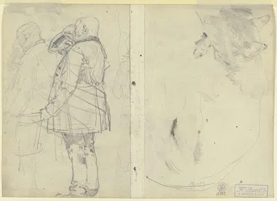 Dog and figures by Фриц Бёле — digital art print download