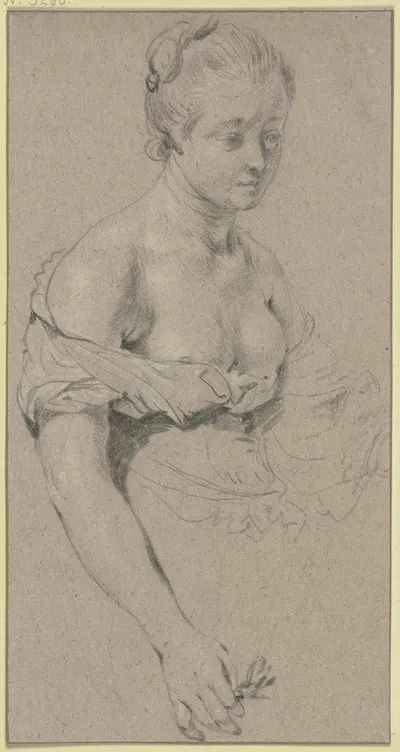 Mädchen mit bloßem Busen by Gabriel Metsu — digital art print download