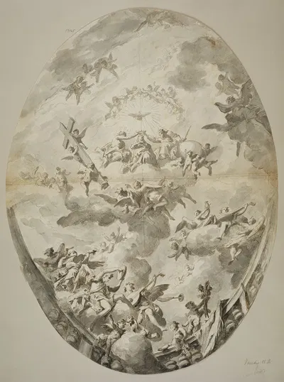 Marienkrönung mit musizierenden Engeln by Gaspare Diziani — digital art print download