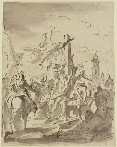 Martyrdom of a saint by Gaspare Diziani — digital art print download