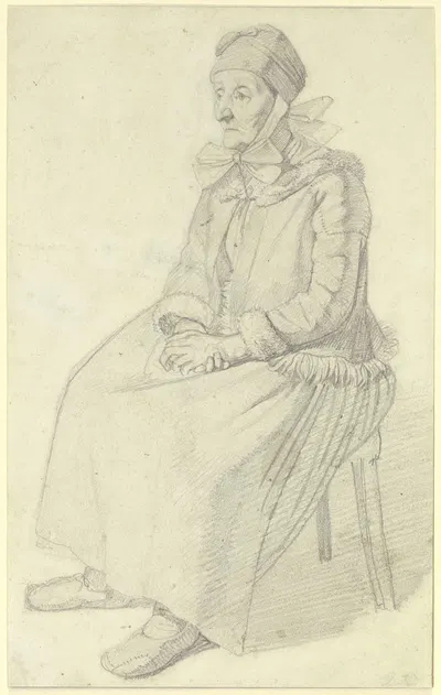 Sitzende Bauersfrau mit in den Schoß gelegten Händen by Георг Фридрих Керстинг — digital art print download