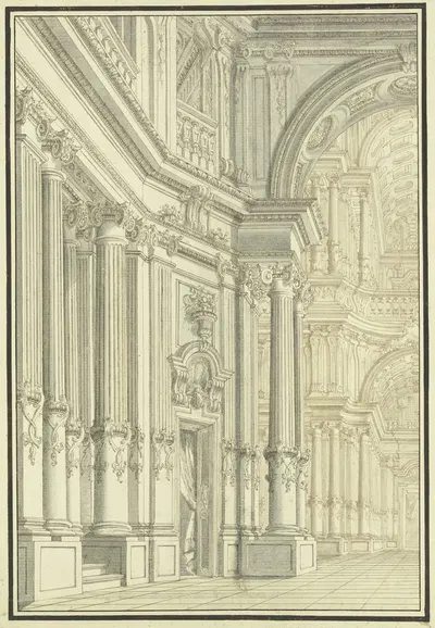 Innenraum einer barocken Kirche by Giacomo Antonio Mannini — digital art print download
